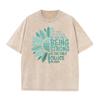 2026 Vintage Teal Sunflower Mental Health Slogan Graphic Black Acid Washed T Shirt Inspirational Strong Quote Oversized Unisex C
