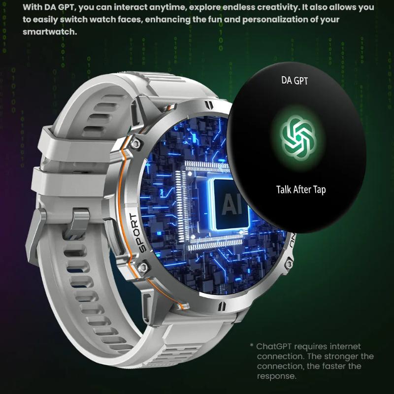 2025 New 1000MAH Super Endurance Smart Watch Men 1.73-inch HD Screen GPS Compass Bluetooth Call Waterproof Sport Smart Watch FOR XIAOMI