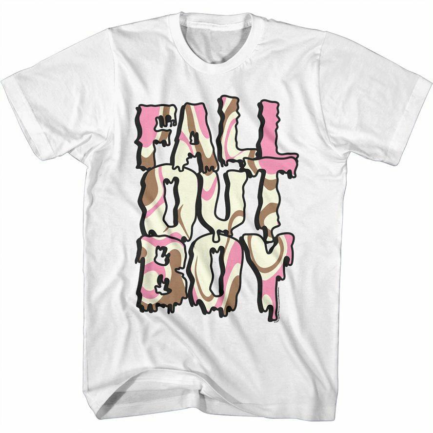 Fall Out Boy Neopolitan Logo Men T Shirt FOB Punk Alt Rock Concert Tour Merch S