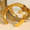 Plain Circle Japanese And Korean Simple Retro Bracelet Open Women'S Niche Personality Glossy Gold Versatile Bracelet
