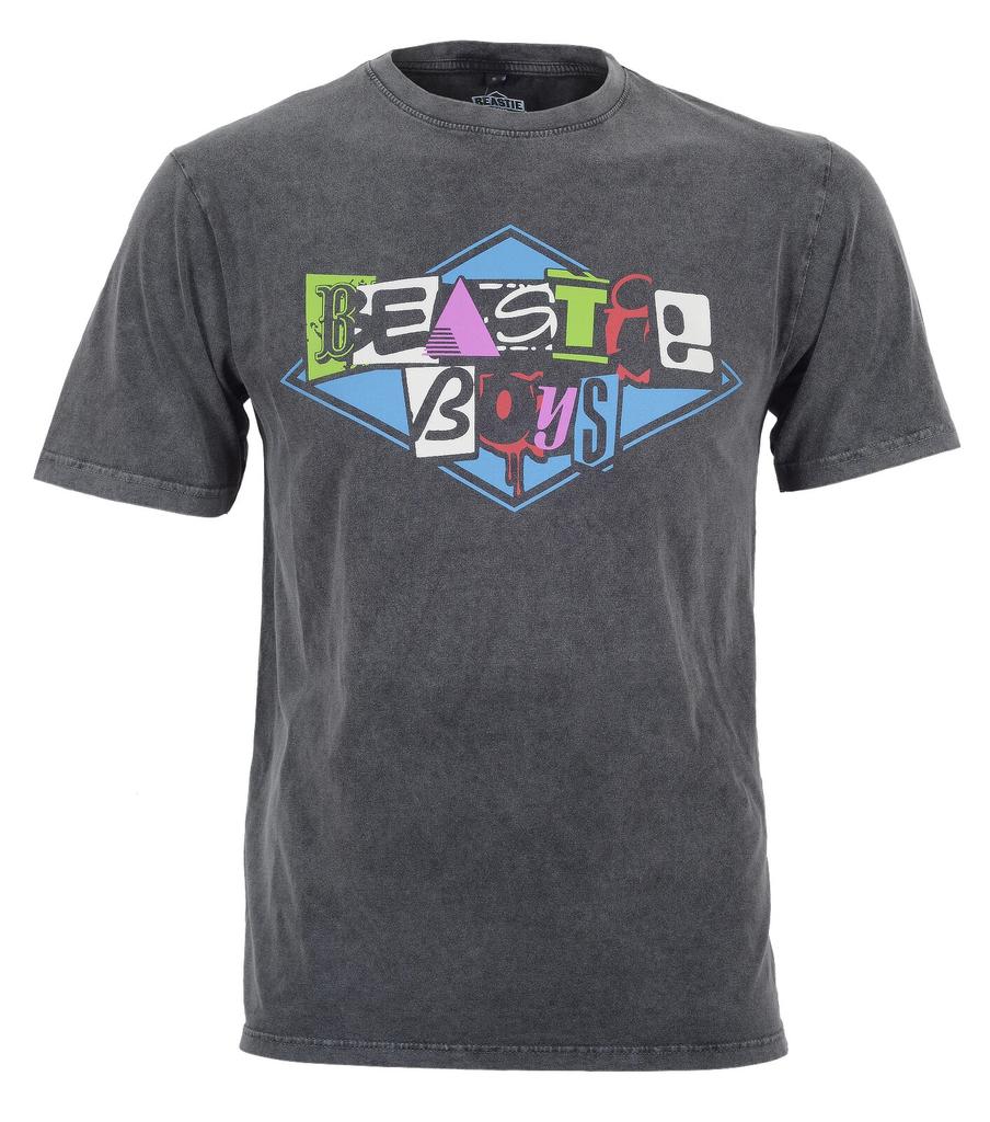 Oficiálne tričko Beastie Boys Viacfarebné logo Sivé Prémiové Stonewash tričko NOVÉ