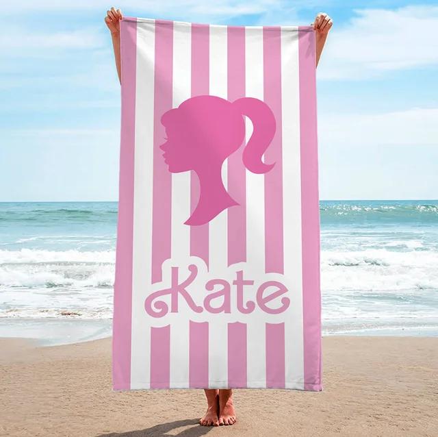 

1PC Custom Name Beach Towel 3D Printed Microfiber Water Absorbing Breathable Swimming Personalized Bath Towel Gifts For Birthday 50x100cm