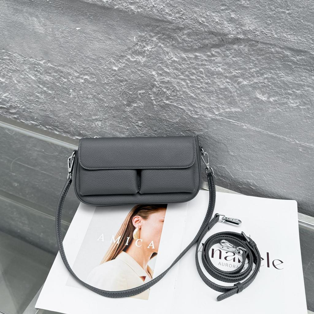 Cowhide New Casual Women's Shoulder Crossbody Small Bag Commuting Small Fresh Women's Mobile Phone Change Bag Genuine Leather