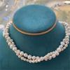 HENGSHENG Baroque Freshwater 5-6mm 8-9mm White Pearl Double Necklace 925 Silver Trendy Jewelry Gift for Women Girls