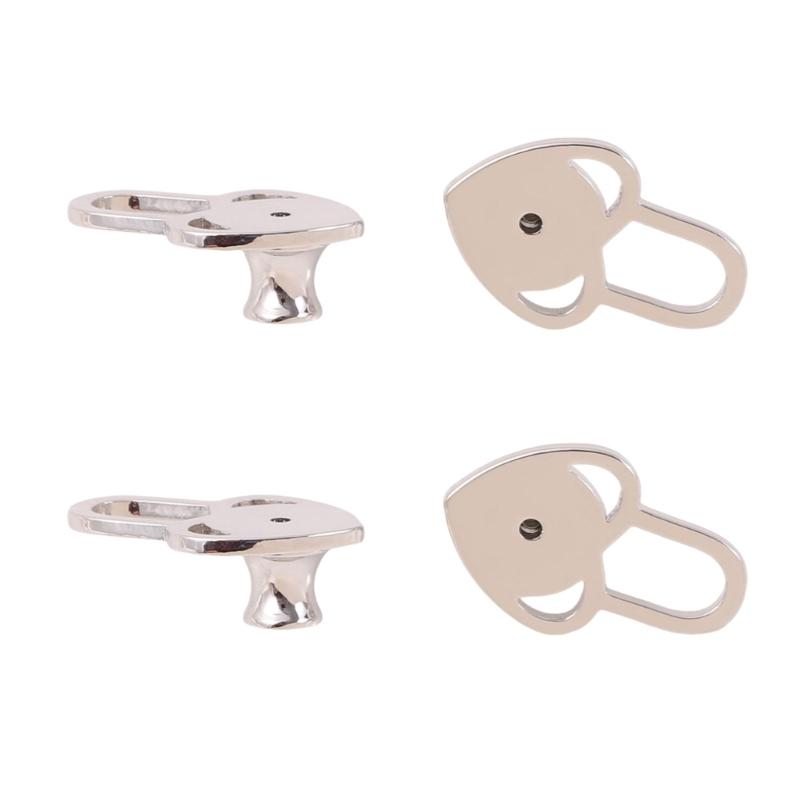 Heart Earring Lifter Backs 4 Piece Set, Decorative Support Back for Droopy Post Earrings, 1.6Cm, Daily Outfit Wear