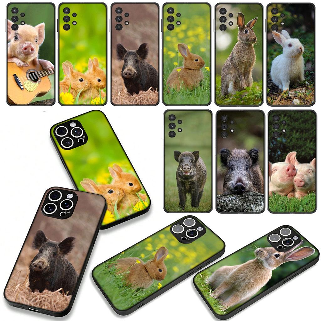 for Motorola Moto Edge 70 60 Fusion 40 NEO 20 Pro G Stylus G56 G96 G71 G73 G52 G41 G42 G50 G51 Phone Case Rabbit Wild Boar Pig