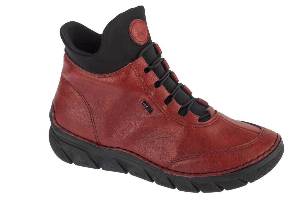 RIEKER Booties, Womens Red Lace-up Shoes