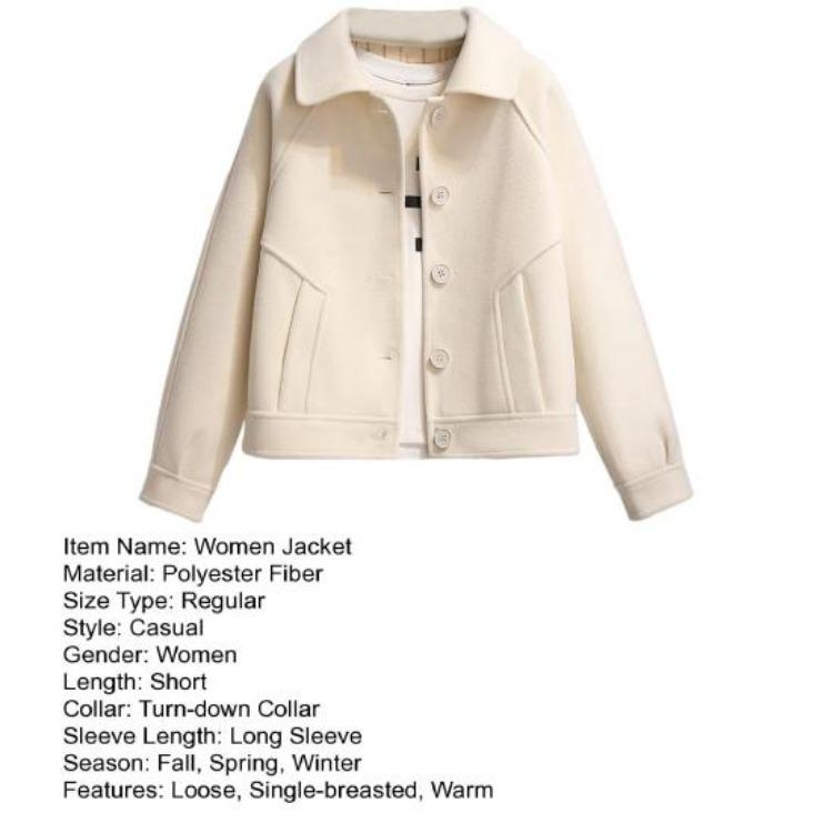 Warm Winter Wool Coat Ladies Hooded Plaid Overcoat Single Breasted Loose Mid Length Thick Jacket with Pockets for Travel Dating Commuting