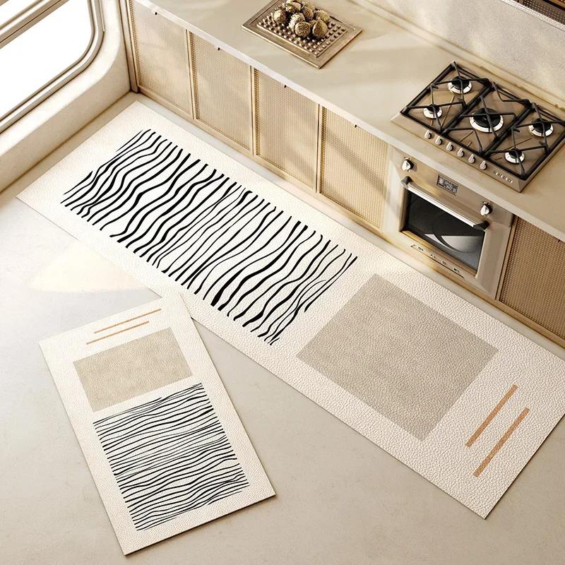 Kitchen Floor Mat Pvc Carpet Waterproof Oil-Proof Leather Long Rug Home Decoration Non-Slip Foot Mats