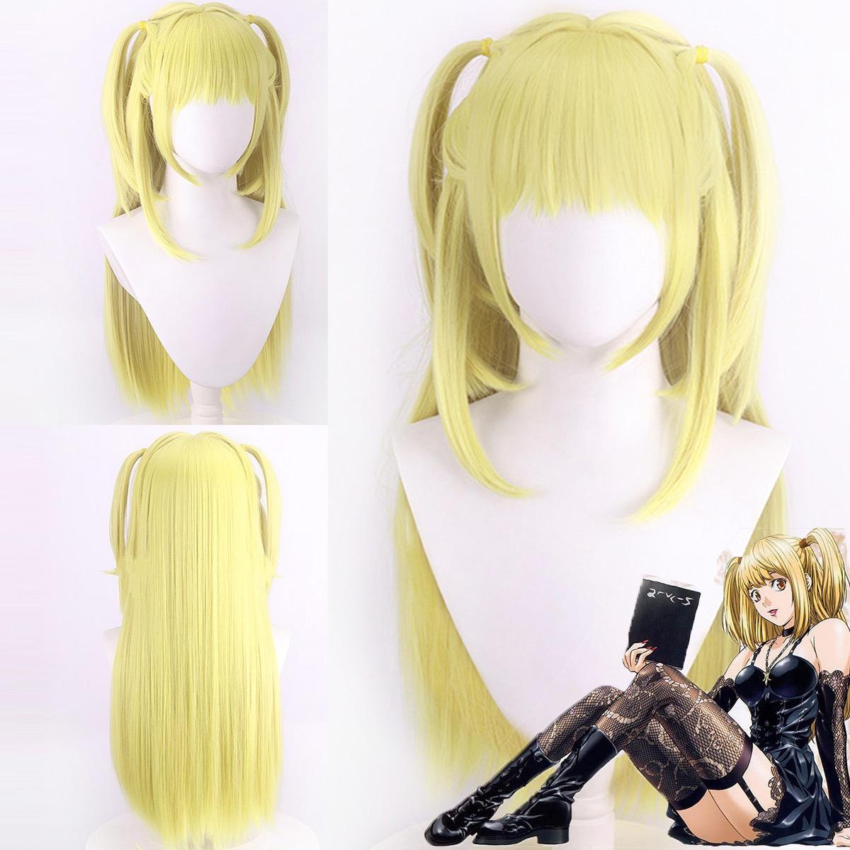 

Death Note Misa Amane Cosplay Wig, Blonde Twin Tails Heat Resistant Synthetic Hair