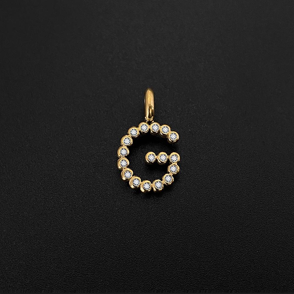 eManco Stainless Steel Style 26-Letter Pendant with Crystal Elements Suitable for Daily Wear Dating Social Fashion Jewelry