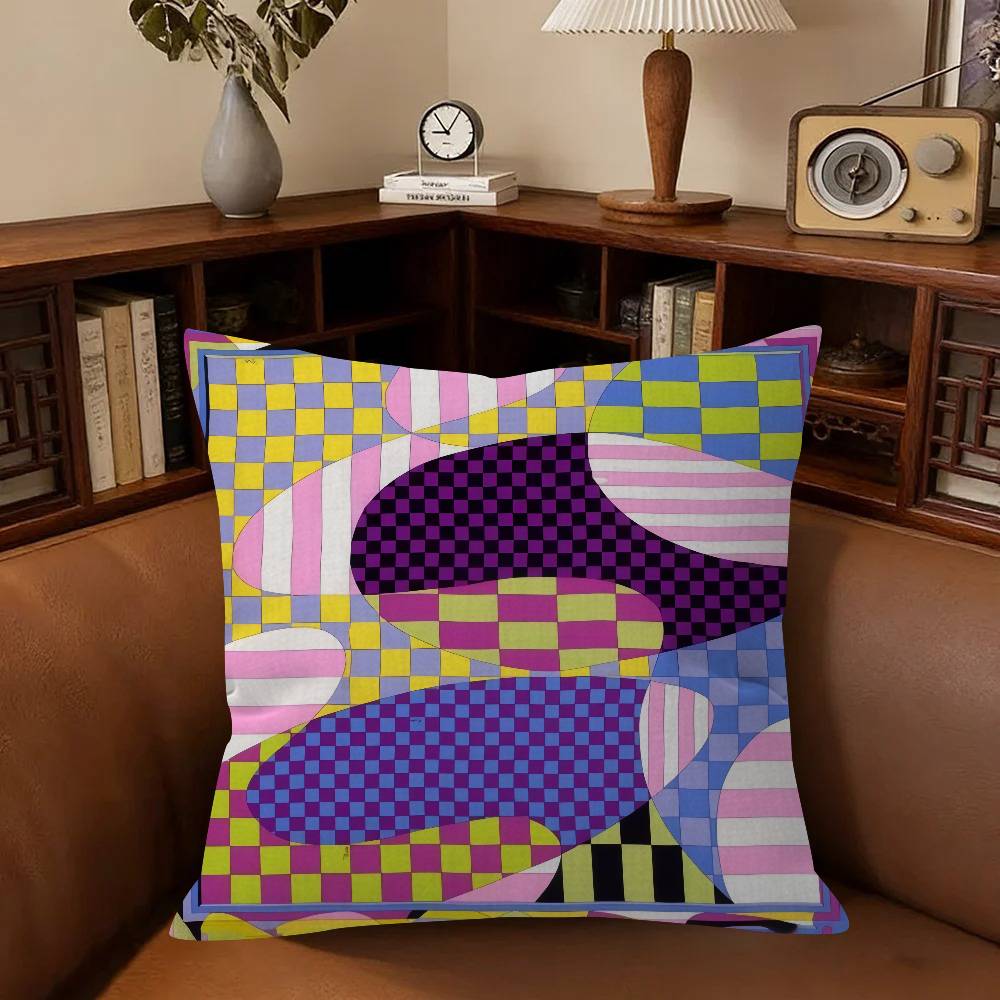 E-Emilio P-Pucci Logo Fashion  Cushion Cover Inches Farmhouse Decor Home Throw Pillow Covers for Couch Decorations