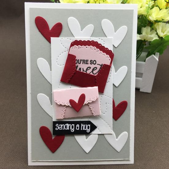 Zarf Posta Metal Kesme Kalıpları DIY Scrapbook Kabartma Kağıt Kartları El Sanatları Şablonu