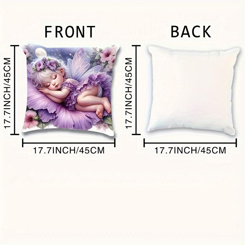 Dream Flower Fairy Single-sided Printed Pillowcase, Sofa Living Room Warm Cushion Cover, Bedroom Bedside Fairy Tale Pillow Cover