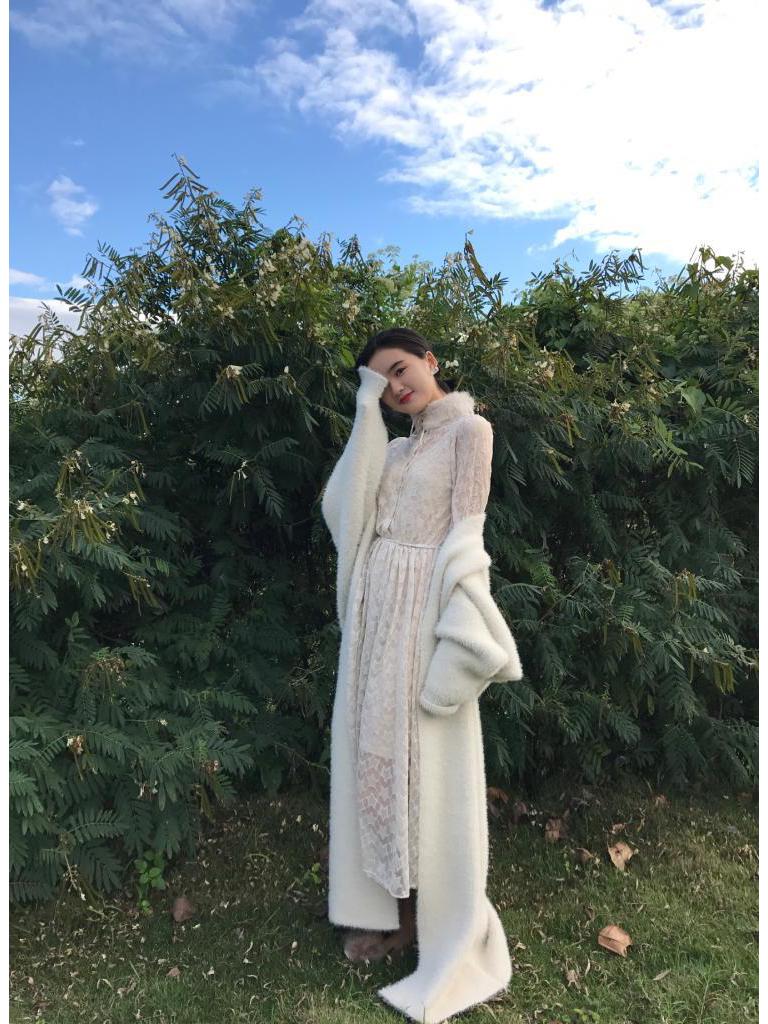 Korean Style Women's Loose Knit Cardigan: Autumn/Winter Mid-Length