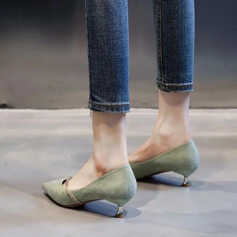 Fashion Low Heel Elegant Ladies Pumps Non Slip Pointed Toe Women's Shoes Popular With Discount Casual On Promotion Footwear Sale Chic