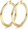 Drperfect 14K Gold Plated Chunky Hoop Earrings for Women Hypoallergenic Lightweight Large Hoops Jewelry