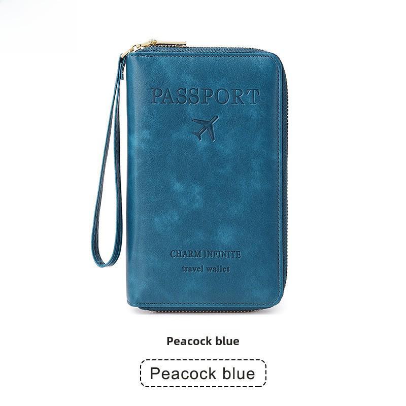 Multi-Function RFID Passport Holder and Travel Wallet with Zipper