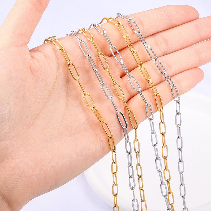 Stainless Steel Oval Link Chain for DIY Jewelry Making: Necklaces & Bracelets