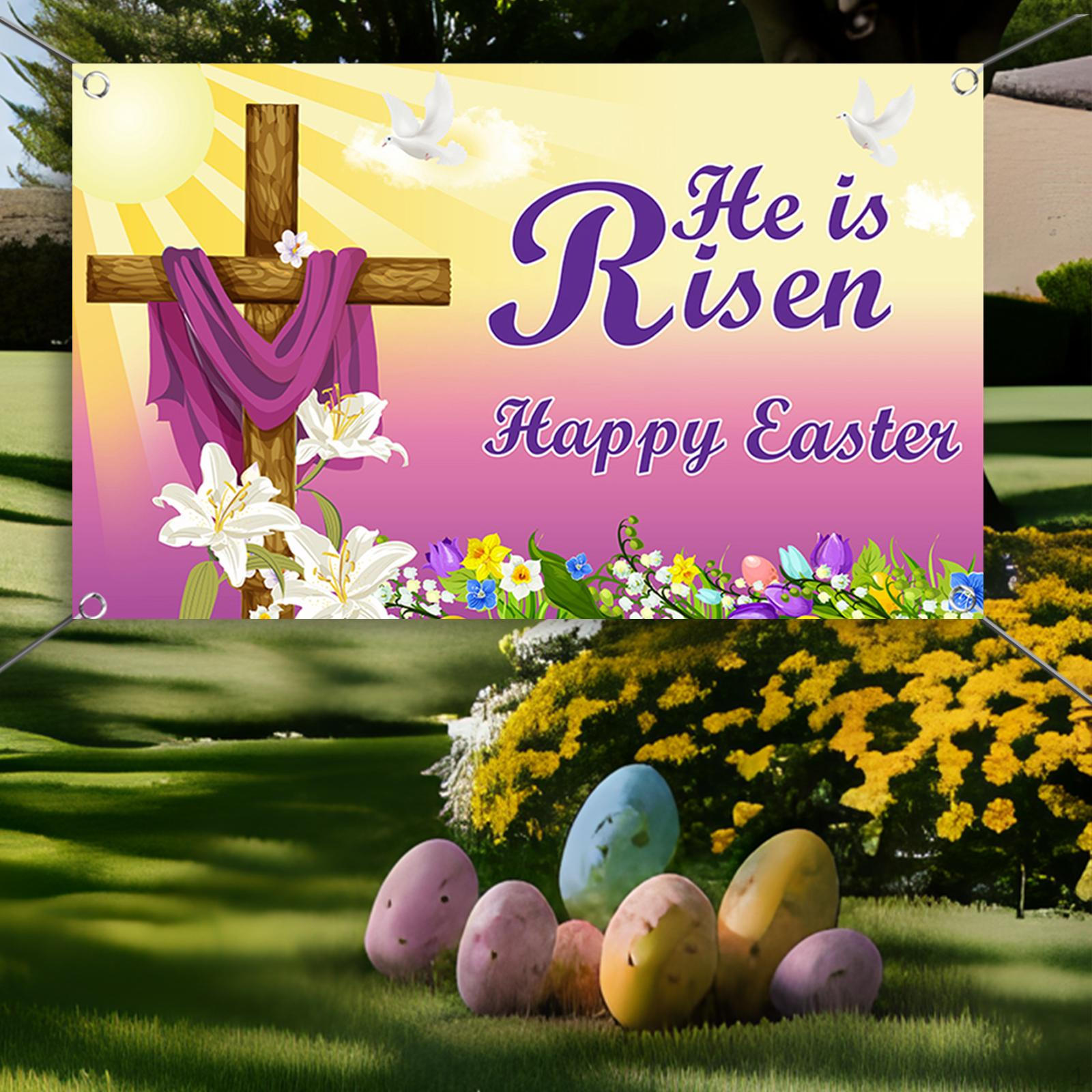 

Пасхальный фон, декор 180x110 см, красочный флаг, подвесной баннер для садовой будки Style C