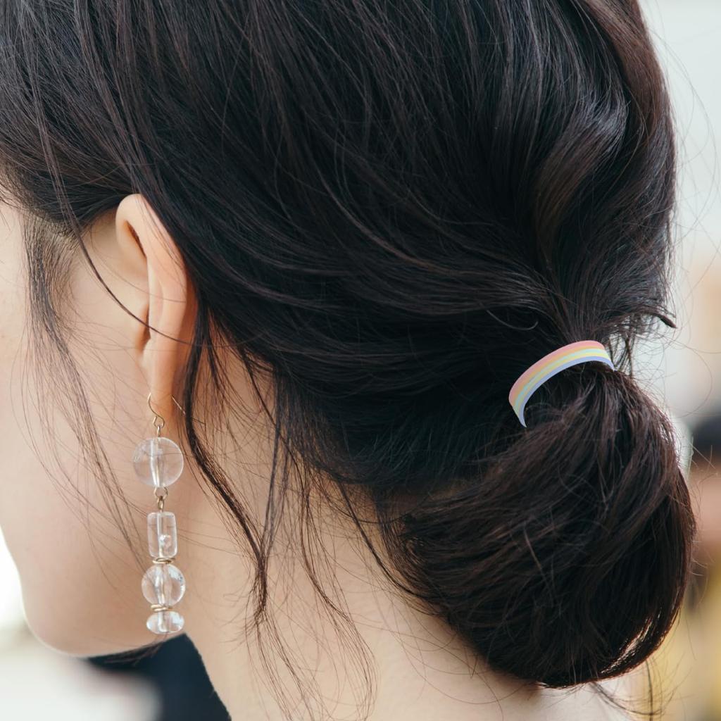 Healifty Silicone Jelly Bracelets, Elastic Hair Ties, Durable, Solid Color, Waterproof, Soft, for Parties and Sports, Pack of 50