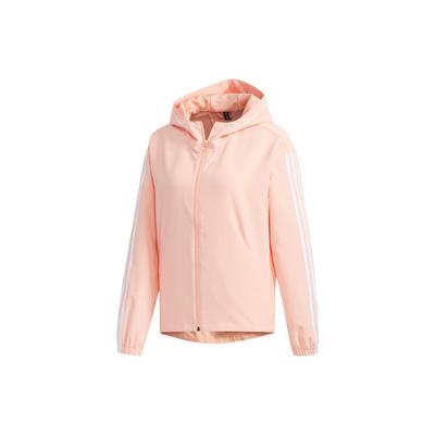 Neo Solid Color Classic Three Stripe Zip-Up Hoodie Women Jacket Pink EI4269