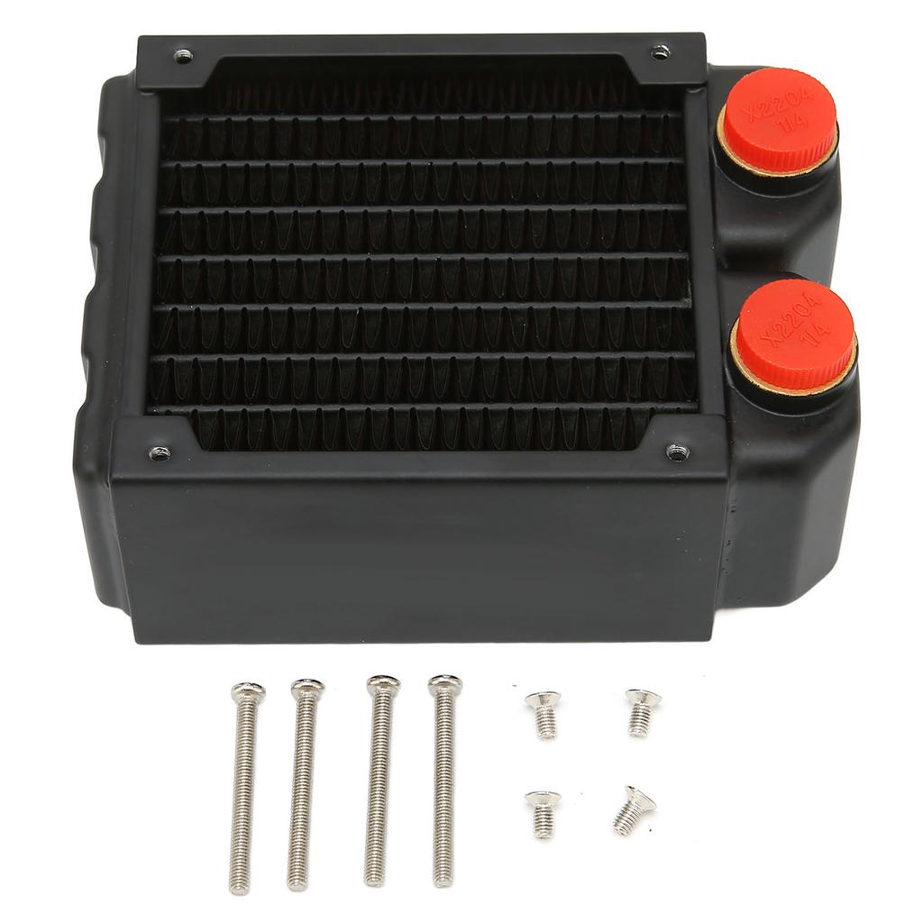 Water Cooling Radiator Double Layers 8 Pipes G1 4 Thread Brass Water Cooler with Screws for Engraving Machine Printer