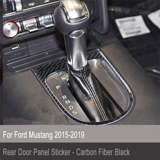 Carbon Fiber Interior Gear Shift Decor Panel Trim Fit For Ford Mustang 2015-
