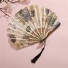 Bamboo Fold Hand Fan Wedding Chinese Japanese Fan Vintage Flower Folding Fan for Wedding Dancing Party Women Gift
