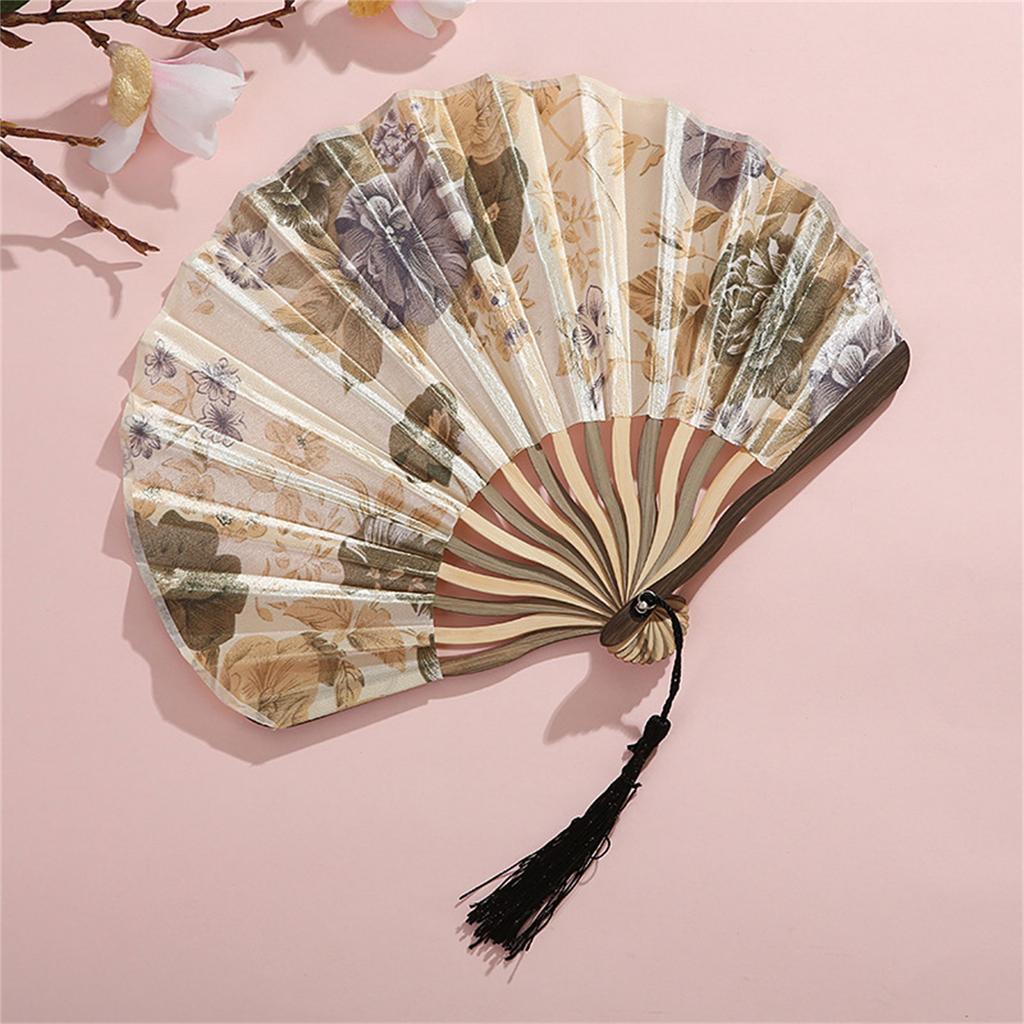Bamboo Fold Hand Fan Wedding Chinese Japanese Fan Vintage Flower Folding Fan for Wedding Dancing Party Women Gift