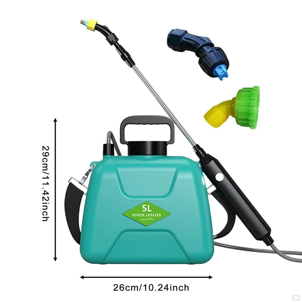Elektrische Sprühflasche mit 3 Sprühdüsen Verstellbarer Schultergurt 5L Garten für Haustier