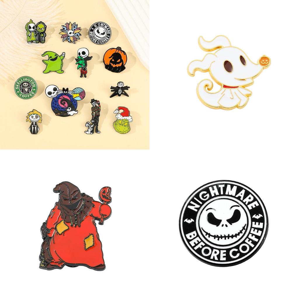 Christmas Nightmare Series Brooch Gothic Witch Pin European And American Halloween Collection Metal Badge