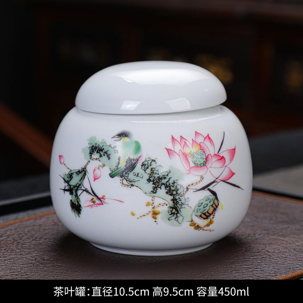 Creative Retro Tea Canister Ceramic Sealed Tea Storage Jar Moisture-proof Coffee Sugar Nuts Food Storage Jar Home Decor Jars
