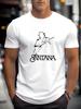 Men'S Santana Band Graphic T-Shirt - a Vintage Music-Themed Shirt Featuring The Santana Logo And Guitarist Design