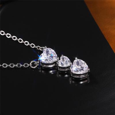 Nuevo collar con colgante de corazón de lujo para mujer, accesorios de moda para bodas, compromisos y fiestas, joyería brillante con circonita cúbica