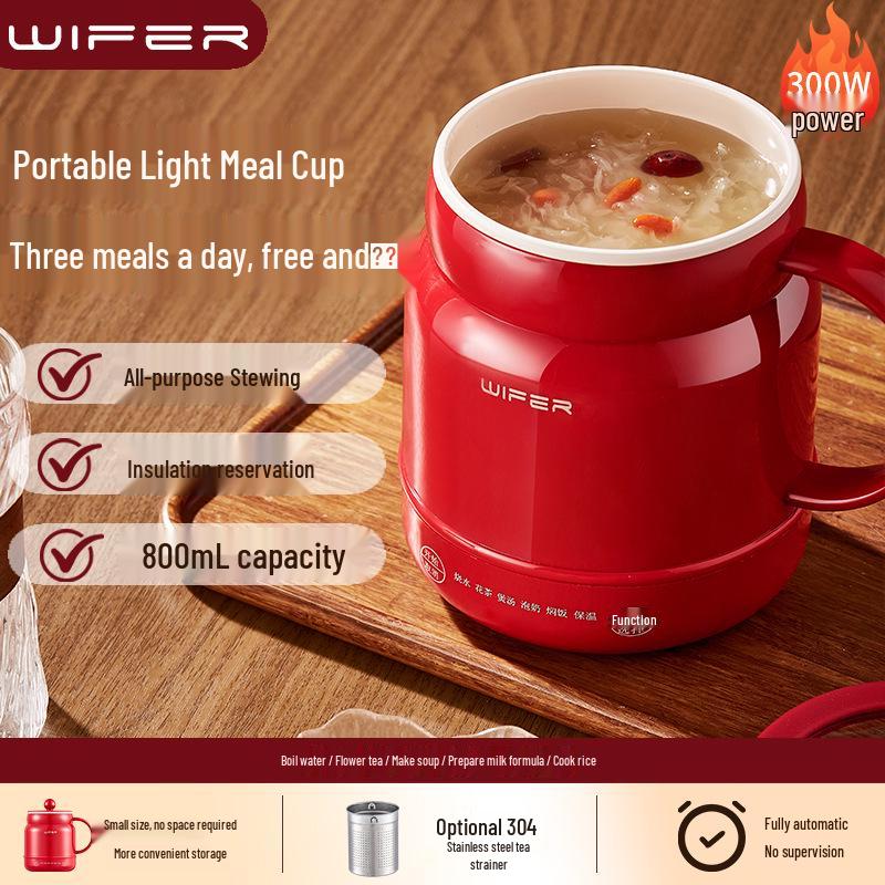 Gute Ehefrau Tragbare Elektrische Heiztasse: Multifunktionaler Antihaft-Mini-Kocher zum Kochen von Milch & Wasser