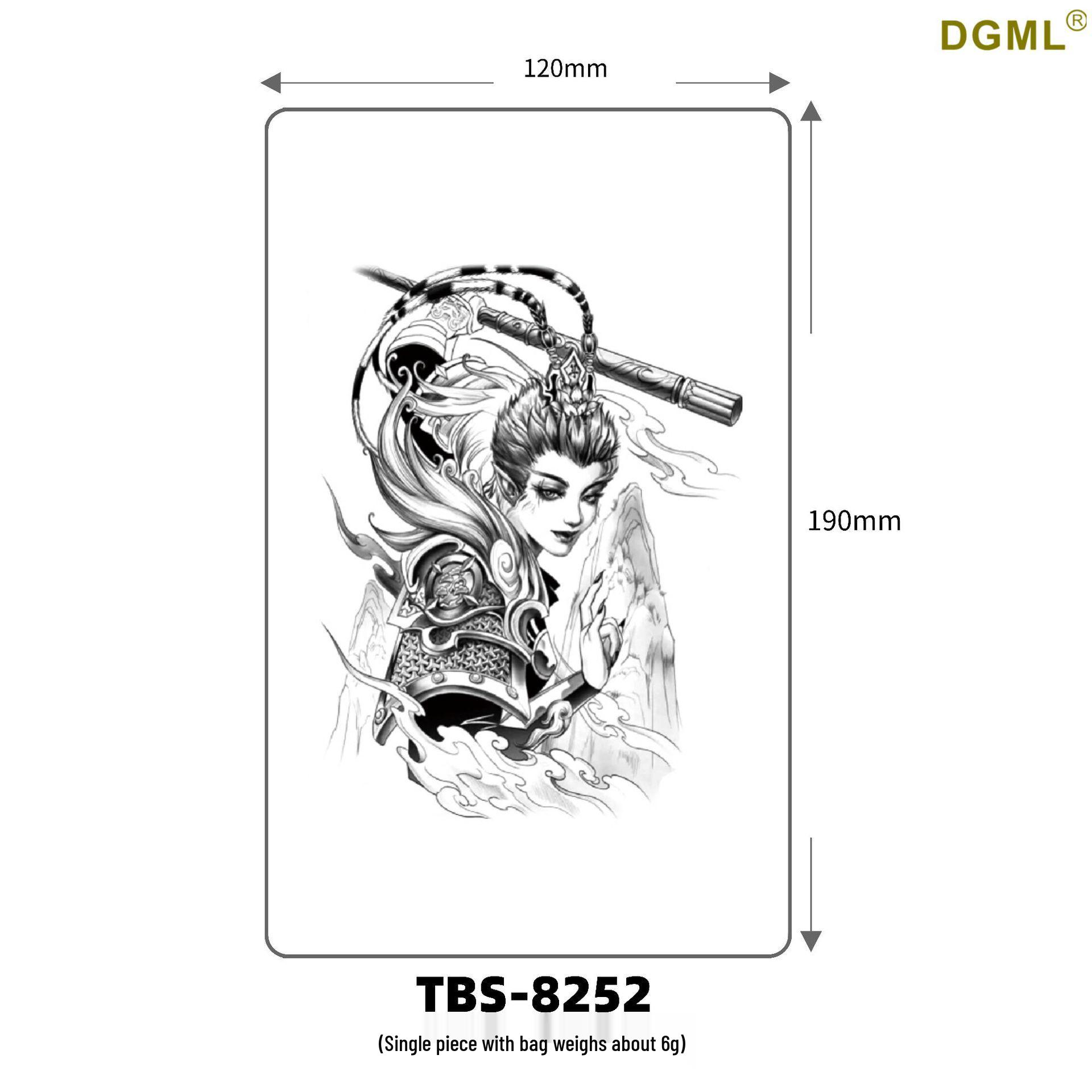 Fresh Style Waterproof Flower & Cartoon Tattoo Stickers for Arm 19x21 cm