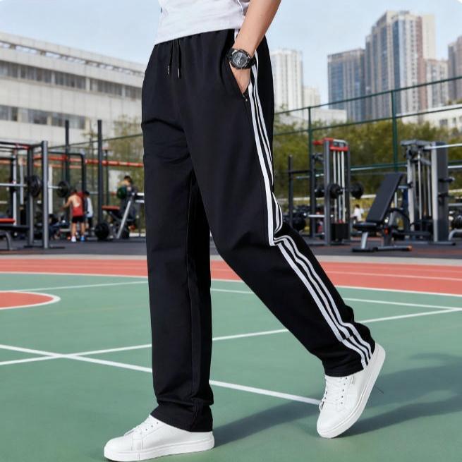 Pánské bavlněné sportovní kalhoty Four Seasons volné velké velikosti rovné běžecké mikroelastické tepláky prodyšné pánské kalhoty