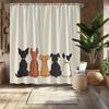 Dog Friends Shower Curtain - Cute Cartoon Dogs Back View, Fun Pet Theme, Machine Washable Bath Decor