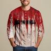 Men's Halloween Print Raglan Dralan Three-quarter Sleeve Casual Top