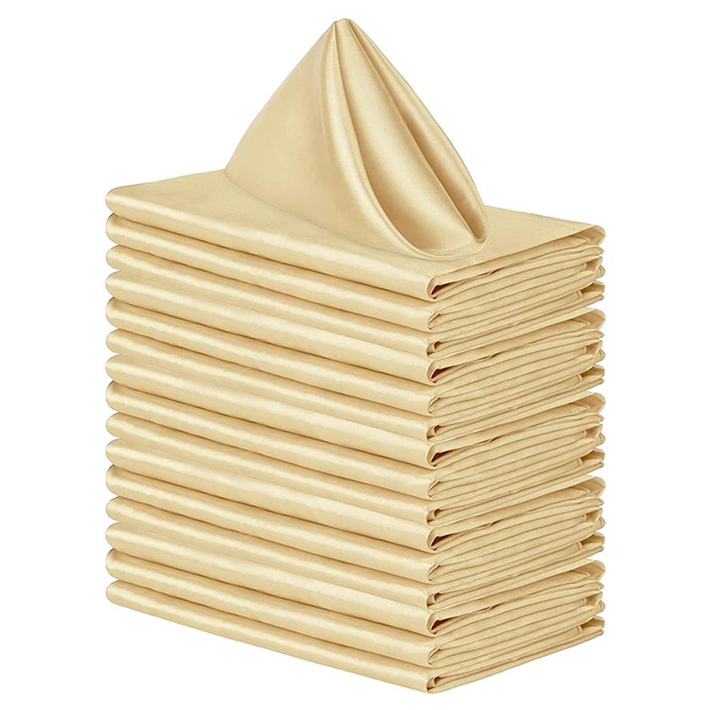 10pcs Dining Tableware Napkin Serviettes Polyester Cotton Cloth Wedding Party Napkins