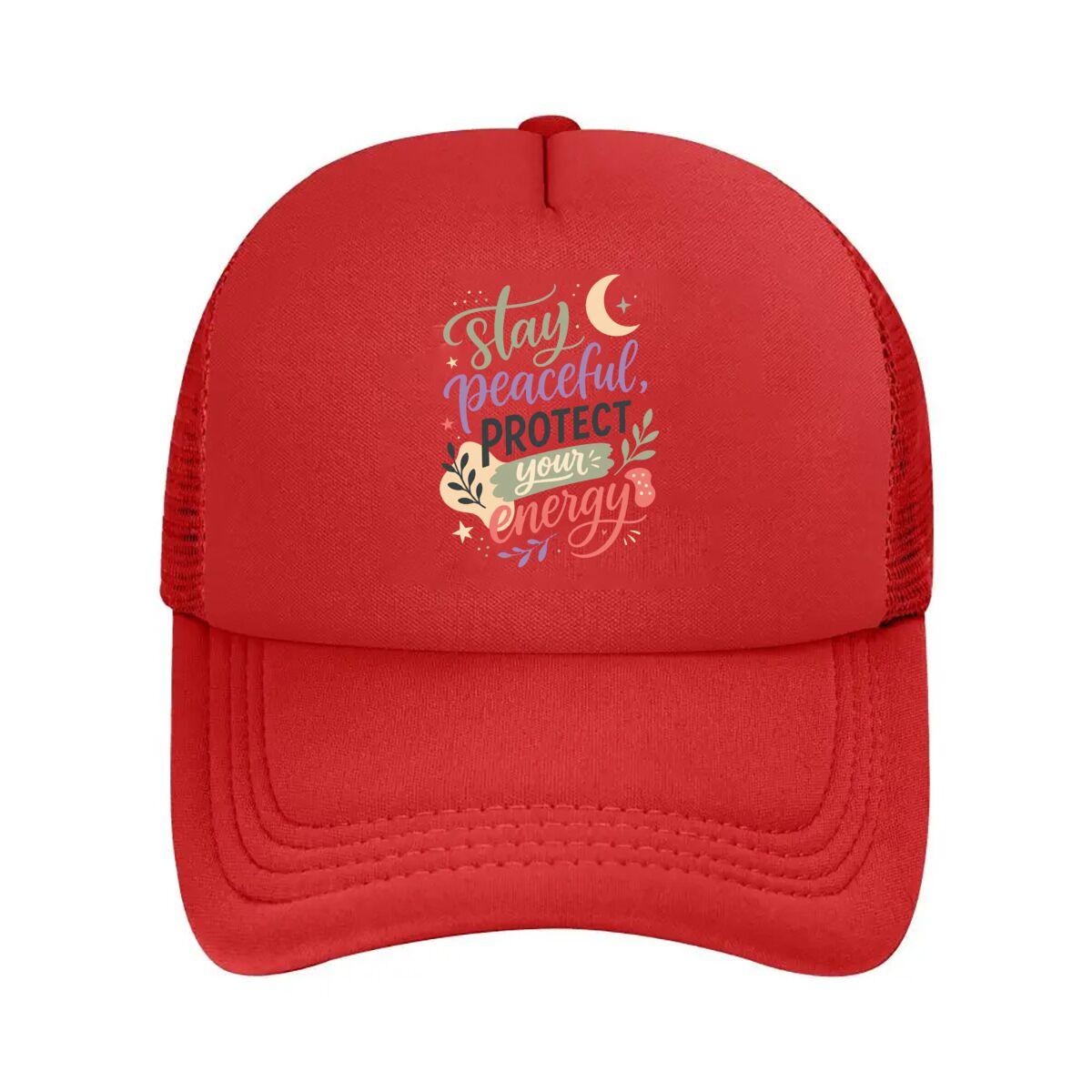 Gentle Quiet Mind Quote Lettering Mesh Baseball Cap Hip Hop Adjustable