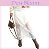 Elegant Lace Panel Midi Skirt For Women With Pockets For Autumn Fashion