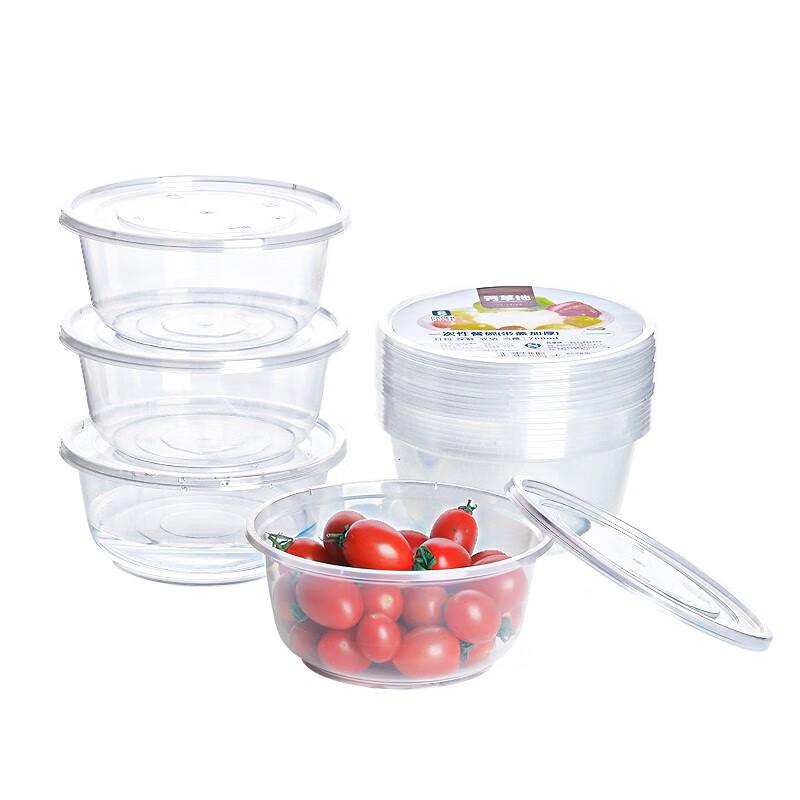 Disposable Round Food Containers with Lids, 620ml (40-pack)