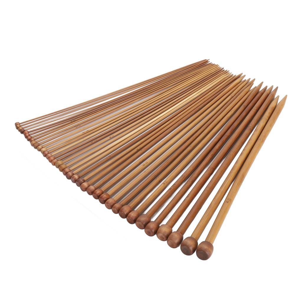 36st Bambu Sticknål Raka Enkelsuddiga Karboniserade Sticknålar för Nybörjare 13,8 tum