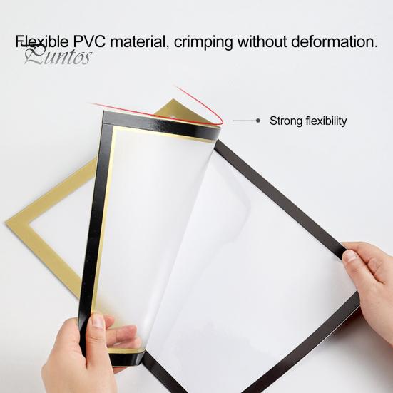 Self-Adhesive Frame Magnetic Picture Holder with Clear Cover Wall-mounted Poster Display Frame for Pictures Documents