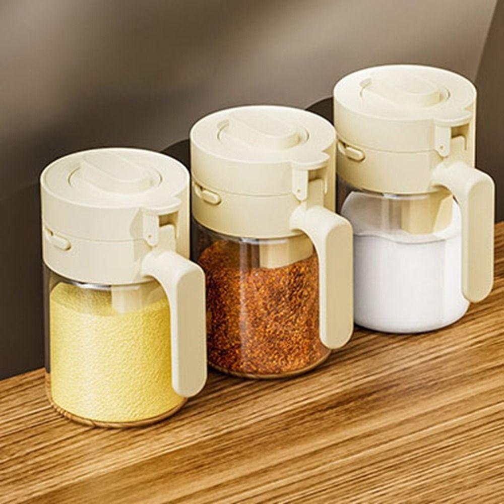 Sealed Glass Spice Bottle Moisture-proof Spice Sorting Bottle 2 In 1 Salt Container  Kitchen