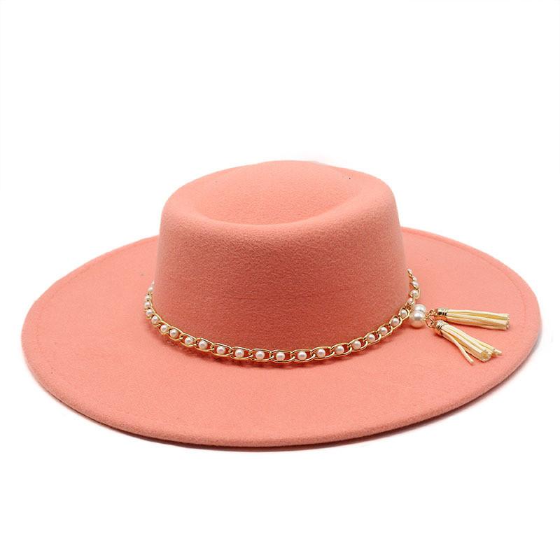 Men Women Wool Felt Round Crown Wide Brim Sun Protection For Travel Outdoor