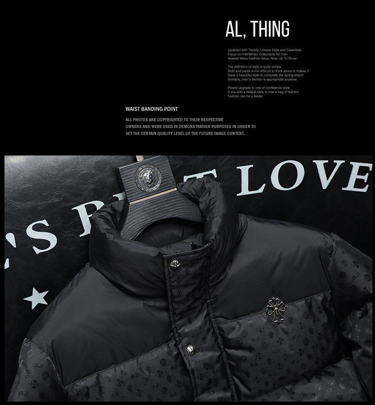 2025 European Men's Trendy Winter Down Jacket with Stand Collar