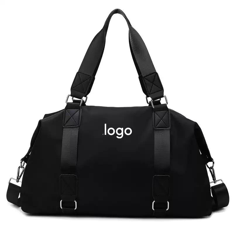 

Водонепроницаемая дорожная сумка-даффл большой вместимости с отделением для влажных/сухих вещей для спортзала, плавания, йоги, деловых поездок - унисекс чёрный